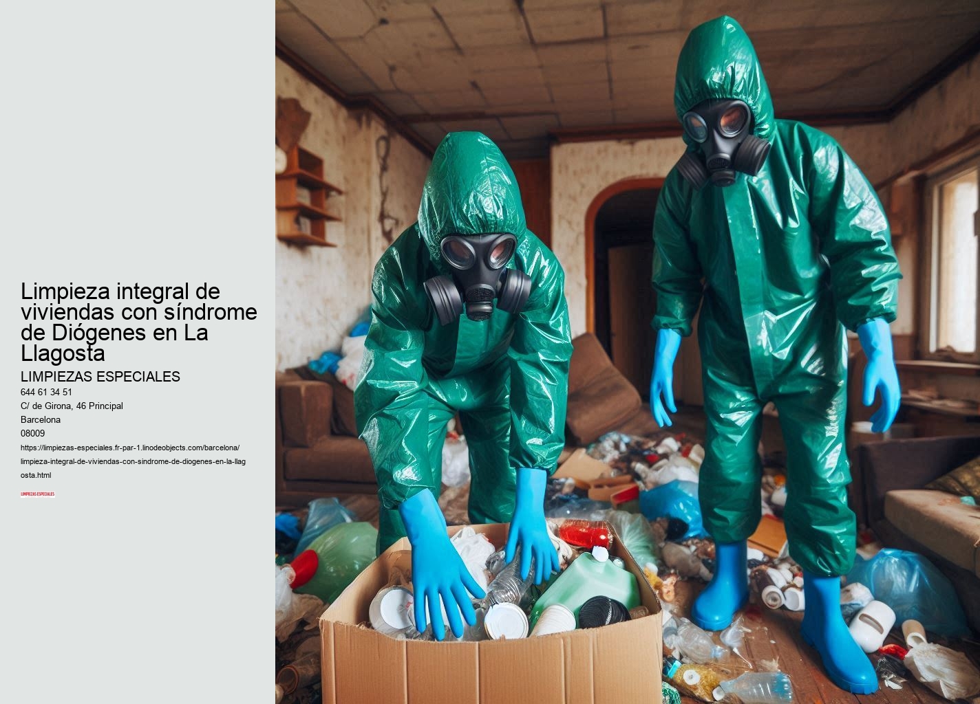 Limpieza integral de viviendas con síndrome de Diógenes en La Llagosta