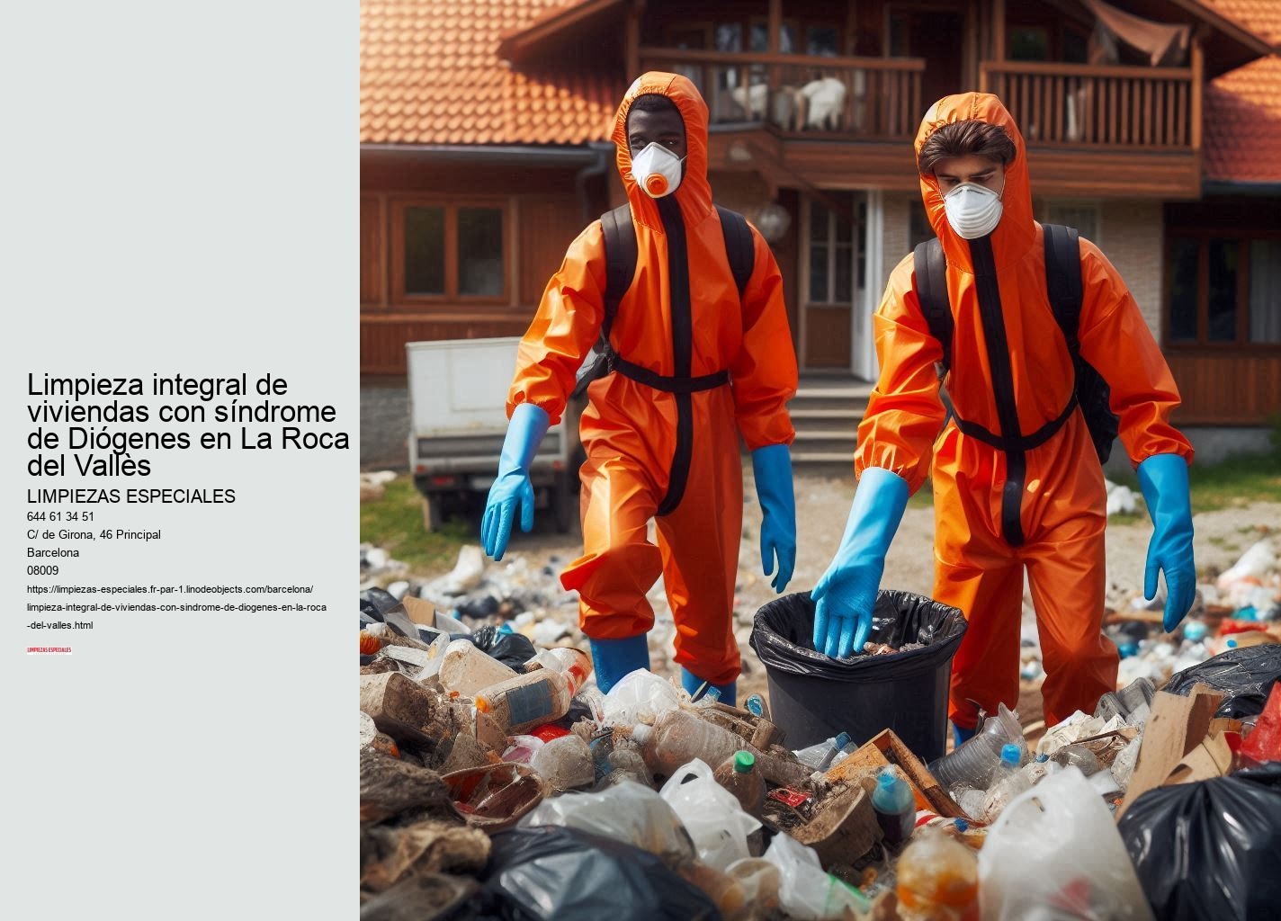 Limpieza integral de viviendas con síndrome de Diógenes en La Roca del Vallès